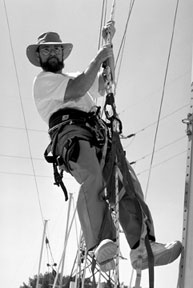 Block and tackle ascenders, padded climber's harness