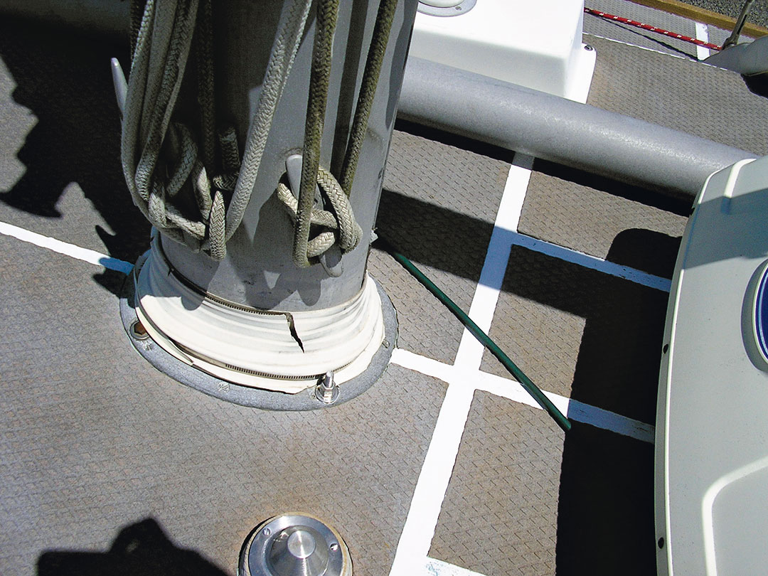 Cracked mast boot