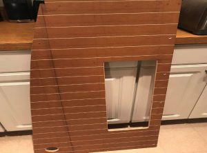 Navigation locker bulkhead, grooves cut and access hole cut.
