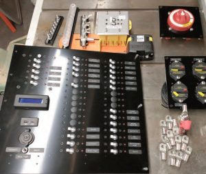 The panel and related bits are collected and ready for assembly.