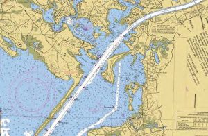 The Cape Cod Canal, a sea level land cut without locks, is easy to transit and well sheltered from the prevailing southwesterly winds in Buzzards Bay. Go westbound only with the current.