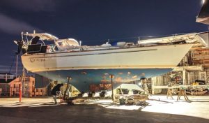 Long days and nights with Azimuth on the hard inSausalito, California.